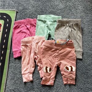5 girls 0-3 month pants